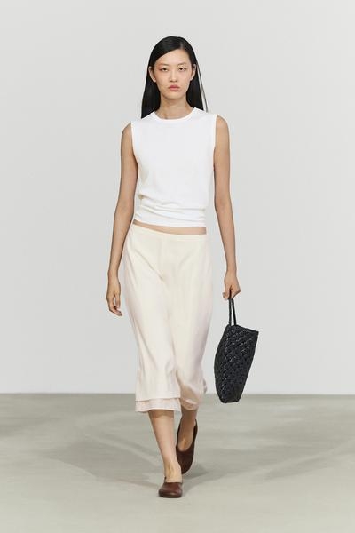 Massimo Dutti Юбка-миди с двойным слоем и декоративным швом купить с доставкой.