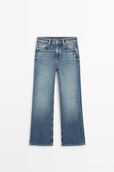 Massimo Dutti Джинсы с завышенной талией и расклешёнными штанинами