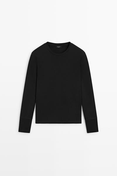 Massimo Dutti Футболка с длинным рукавом из 100% хлопка