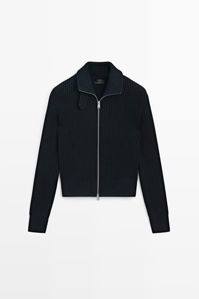 Massimo Dutti Кардиган из трикотажа 100% хлопок с высоким воротником купить с доставкой.