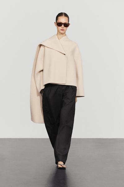 Massimo Dutti Короткое пальто с деталью в виде шарфа купить с доставкой.
