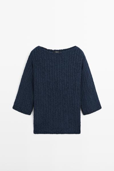 Massimo Dutti Текстурный свитер из смесового хлопка купить с доставкой.