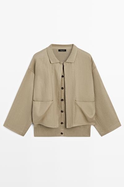 Massimo Dutti Кардиган из хлопка и льна с карманами купить с доставкой.