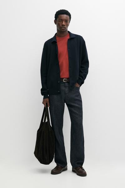 Massimo Dutti Кардиган из вязаного полотна с поло воротником, 100% хлопок