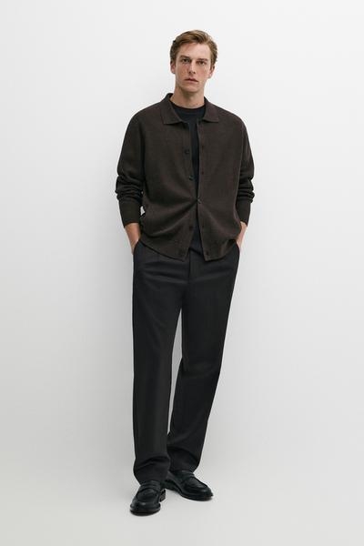 Massimo Dutti Кардиган с воротником поло из 100% хлопка