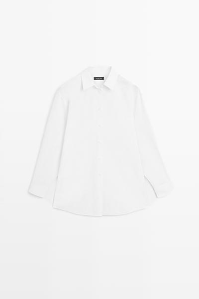 Massimo Dutti Рубашка из хлопкового поплина 100% купить с доставкой.