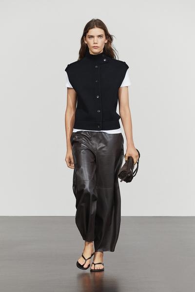 Massimo Dutti Вязаная жилетка с воротником-стойкой из 100% хлопка купить с доставкой.