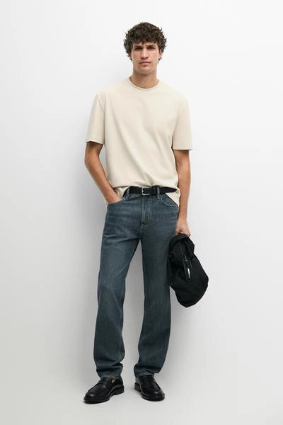 Футболка с контрастным воротником и короткими рукавами massimo dutti