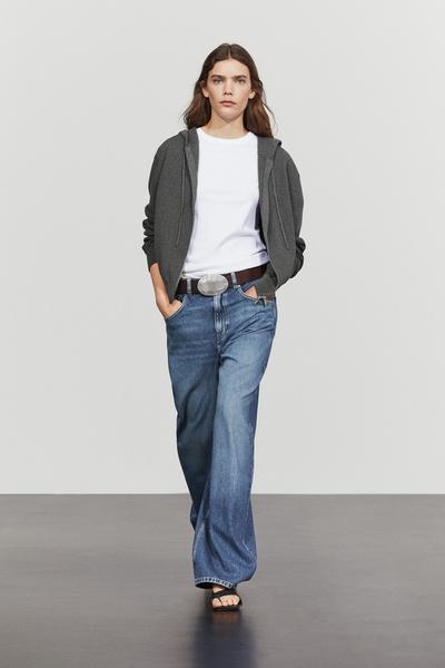 Massimo Dutti Кардиган с капюшоном из хлопкового трикотажа