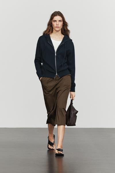 Massimo Dutti Вязаный кардиган с капюшоном из хлопкового материала купить с доставкой.