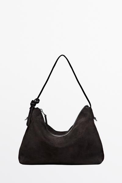 Massimo Dutti Средняя замшевая сумка через плечо купить с доставкой.