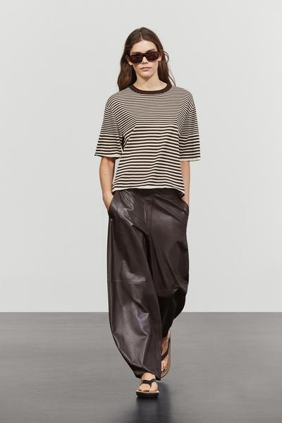 Massimo Dutti Футболка с коротким рукавом в полоску из 100% хлопка