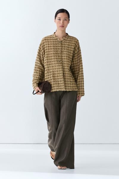 Massimo Dutti Свободная клетчатая рубашка купить с доставкой.