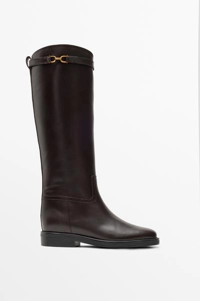 Massimo Dutti Кожаные ботинки для верховой езды