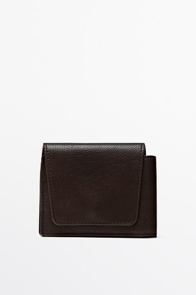Massimo Dutti Кошелек с клапаном из наппа-кожи купить с доставкой.