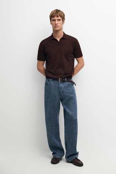 Massimo Dutti Поло из 100% хлопка с интарсией