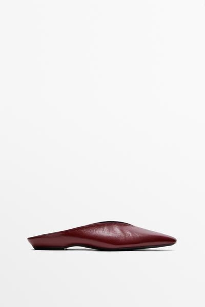 Massimo Dutti Мягкие кожаные мюли купить с доставкой.