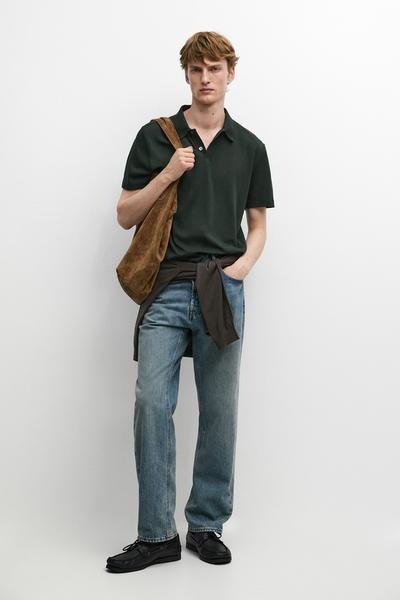Massimo Dutti Поло с коротким рукавом из 100% хлопка