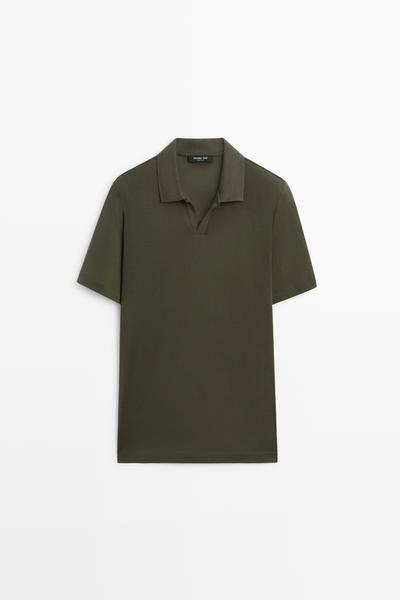 Massimo Dutti Поло с короткими рукавами и V-образным вырезом