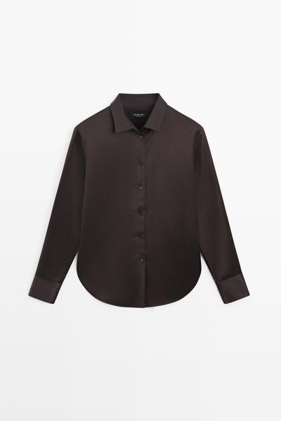 Massimo Dutti Свободная сатиновая рубашка