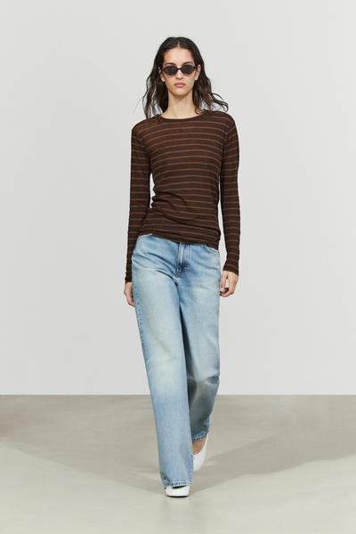 Massimo Dutti Футболка с длинным рукавом в полоску MASSIMO DUTTI купить с доставкой.