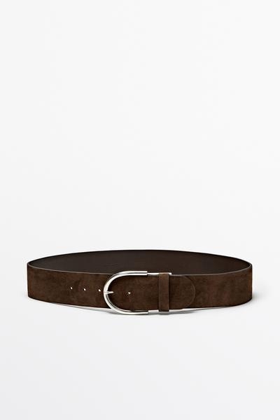 Massimo Dutti Ремень из замшевой кожи с металлической пряжкой купить с доставкой.