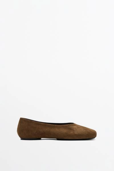 Massimo Dutti Балетки из замши SPLIT