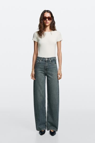 Massimo Dutti Джинсы с высокой талией и широкими штанинами купить с доставкой.