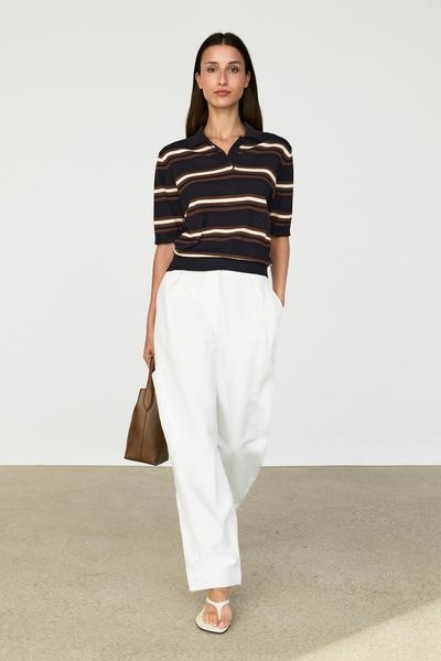 Massimo Dutti Поло из 100% хлопка с полосатым узором купить с доставкой.