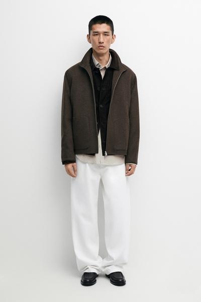 Massimo Dutti Жакет из шерстяной смеси с воротником-стойкой