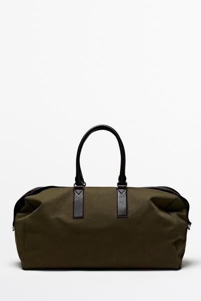 Massimo Dutti Дорожная сумка с деталями из кожи наппа