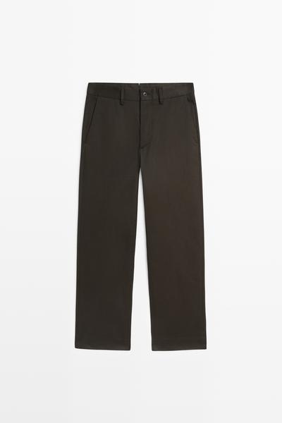 Massimo Dutti Брюки из 100% хлопка с широкими штанинами