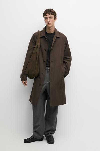 Massimo Dutti Длинный двусторонний тренч