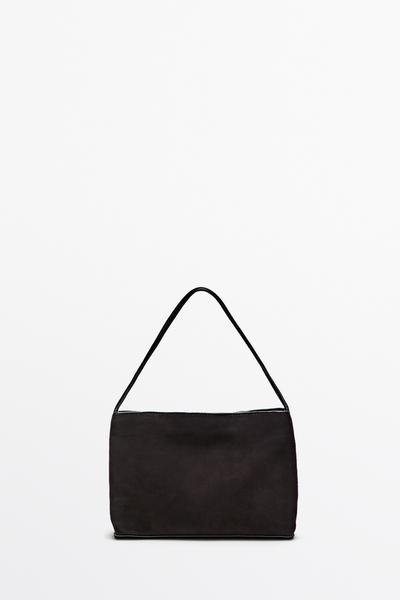 Massimo Dutti Небольшая сумка через плечо из замшевой кожи