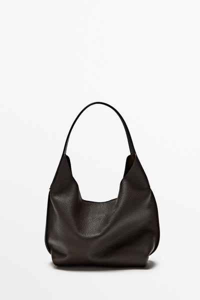 Massimo Dutti Мини-сумка через плечо из кожи наппа