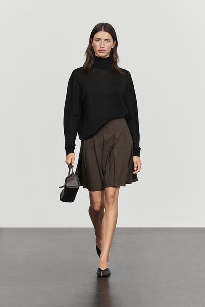 Massimo Dutti Мини-юбка с плиссировкой из смесовой шерсти купить с доставкой.