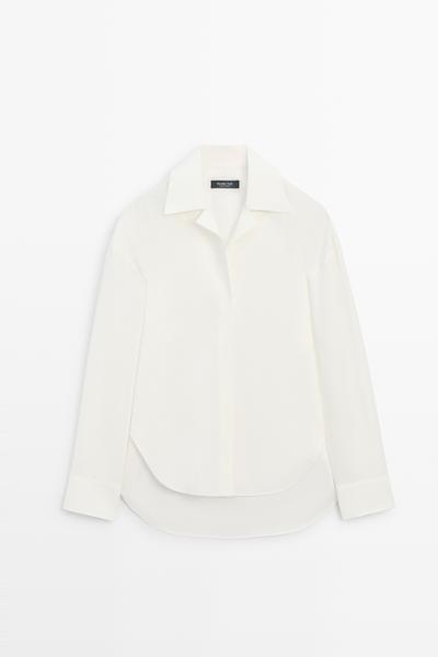 Massimo Dutti Поплиновая рубашка с декоративными швами купить с доставкой.