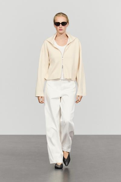 Massimo Dutti Вязаная куртка на молнии из хлопка