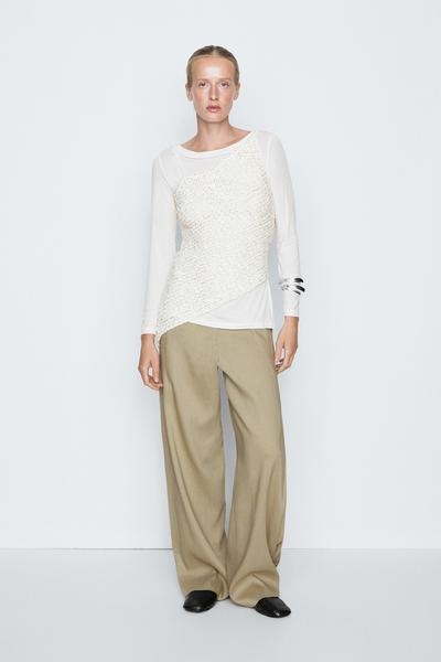 Massimo Dutti Асимметричный топ с открытым узором - STUDIO