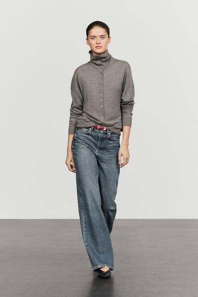 Massimo Dutti Кардиган с воротником-гольф и застежкой на пуговицы