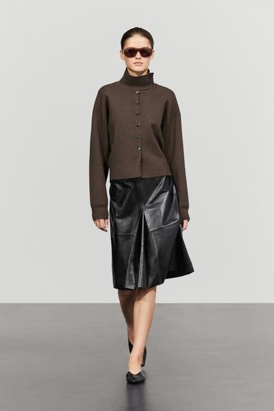 Massimo Dutti Вязаный кардиган с воротником