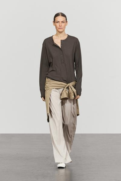 Massimo Dutti Футболка с длинными рукавами в стиле хенли