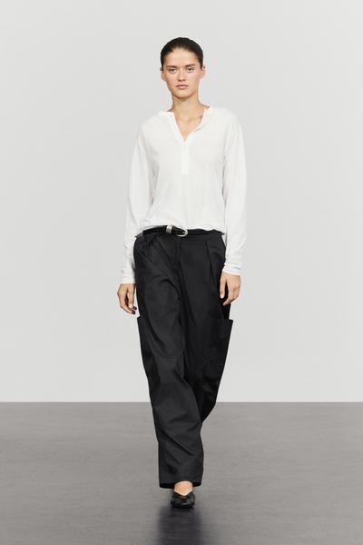 Massimo Dutti Футболка с длинными рукавами и планкой на пуговицах
