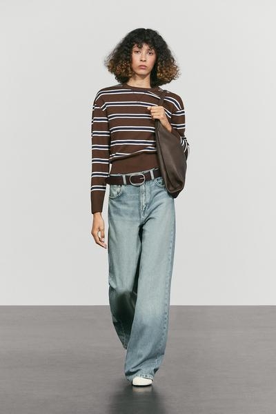 Massimo Dutti Толстовка из интерлока в полоску