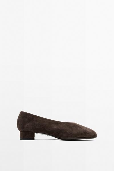 Massimo Dutti Туфли на каблуке из разделённой замши