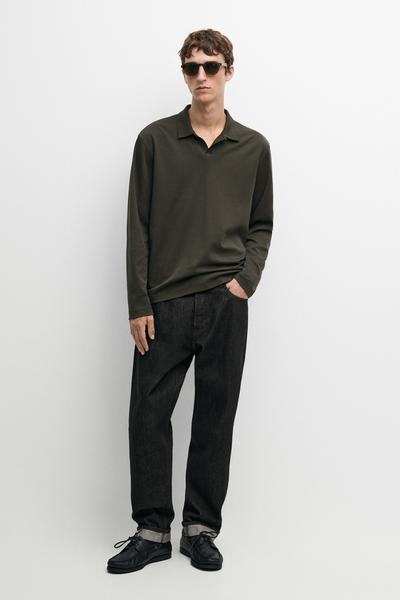 Massimo Dutti Поло с длинным рукавом из 100% хлопка