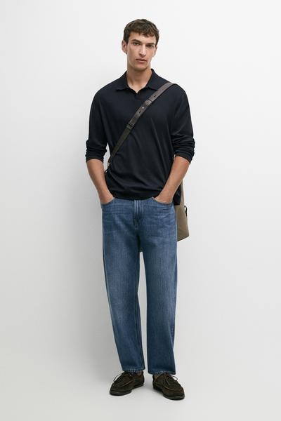 Massimo Dutti Поло с длинными рукавами из 100% хлопка