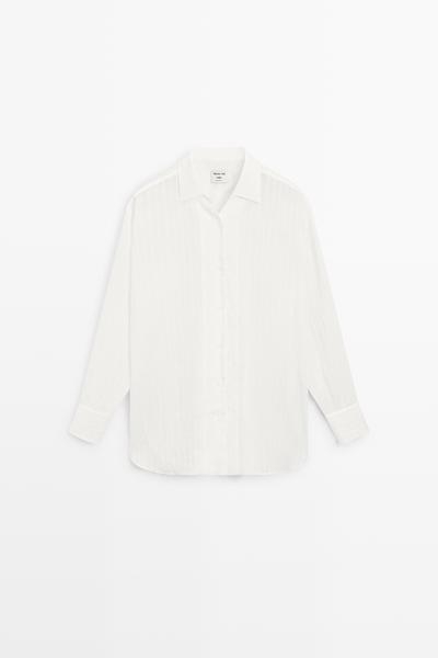 Massimo Dutti Рубашка в полоску с эффектом струящегося материала - STUDIO