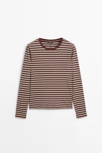 Футболка в полоску из 100% хлопка massimo dutti- Заказать в России