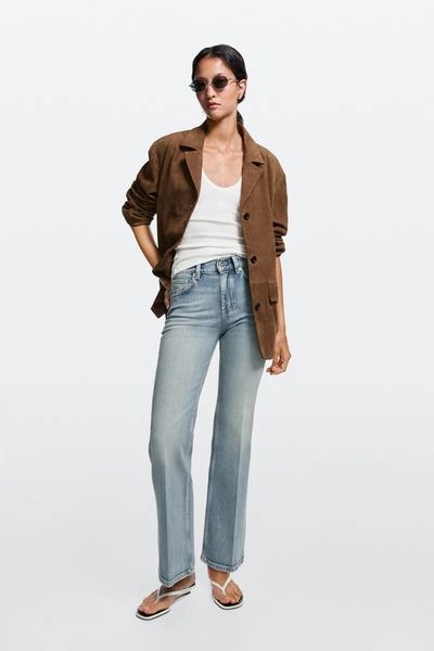 Джинсы massimo dutti с расклешённым кроем и средней посадкой- Заказать в России